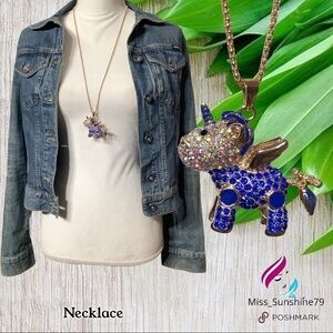 Pega-Uni-sus - Necklace Unicorn Pegasus sweater necklace long bling 3D